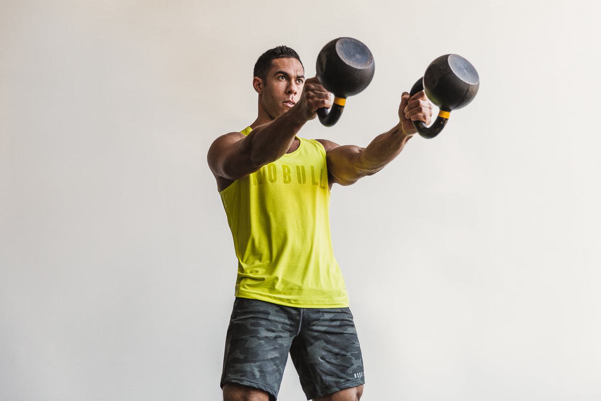 Nobull Neon Men's Tank Tops Yellow | Australia (XU0463)